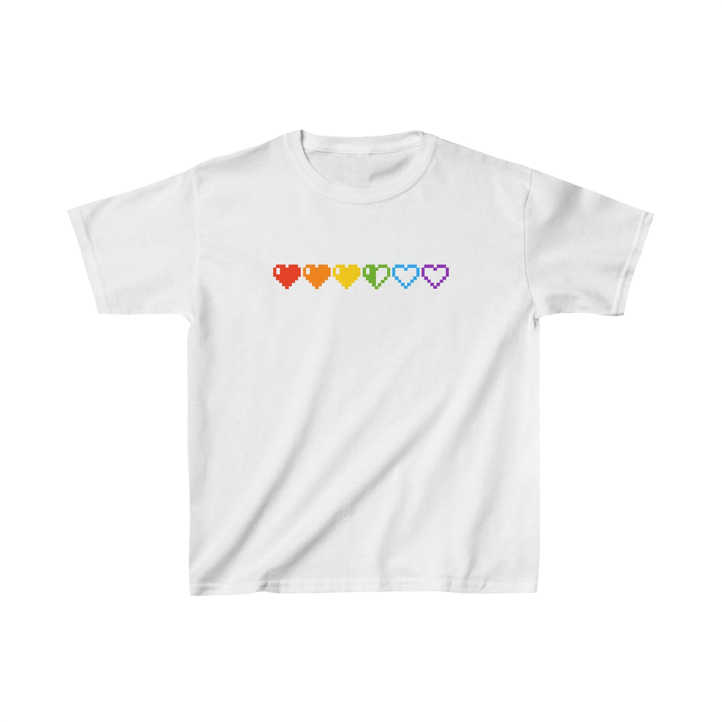 Kids-size Pixelated Pride Hearts Tee