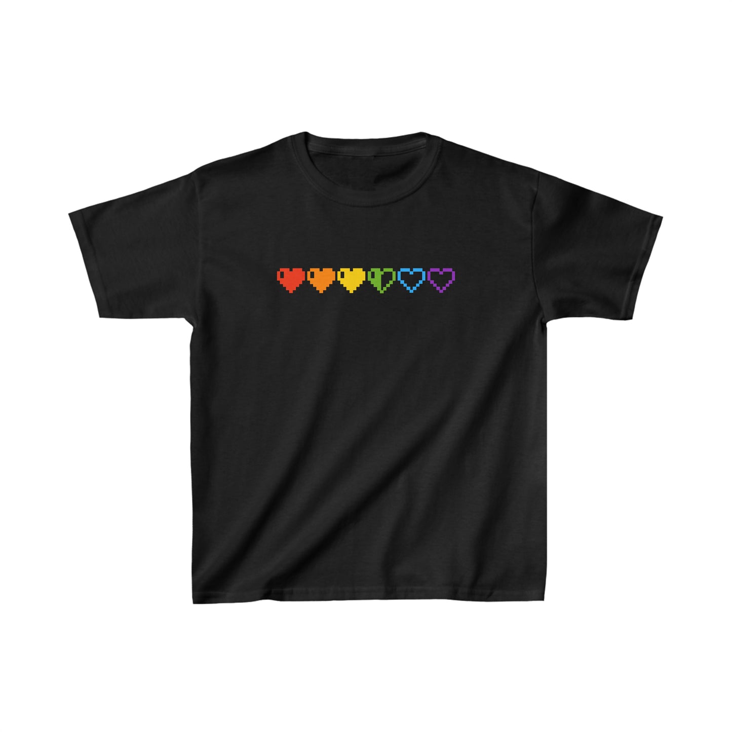 Kids-size Pixelated Pride Hearts Tee