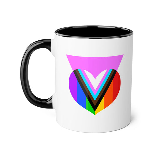 Pink Progress Pride Heart Mug