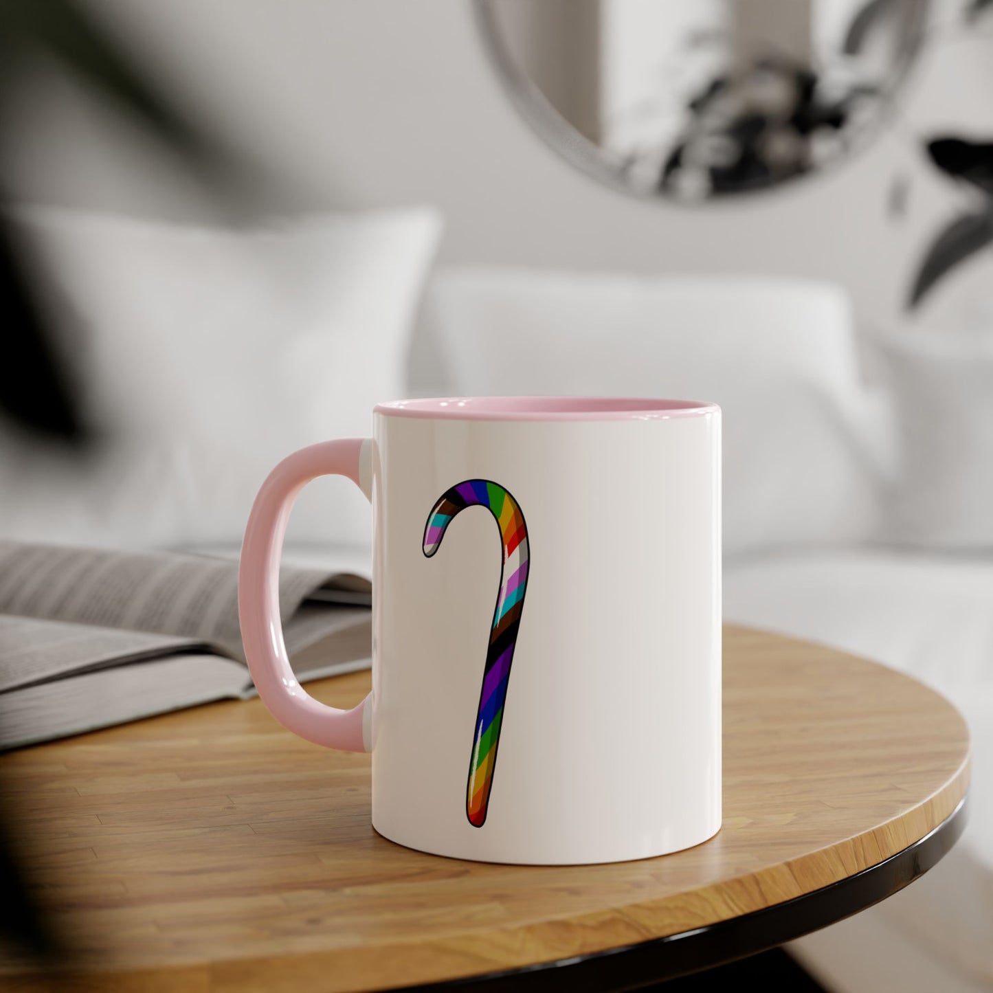 Candy Cane Progress Pride Stripes Mug